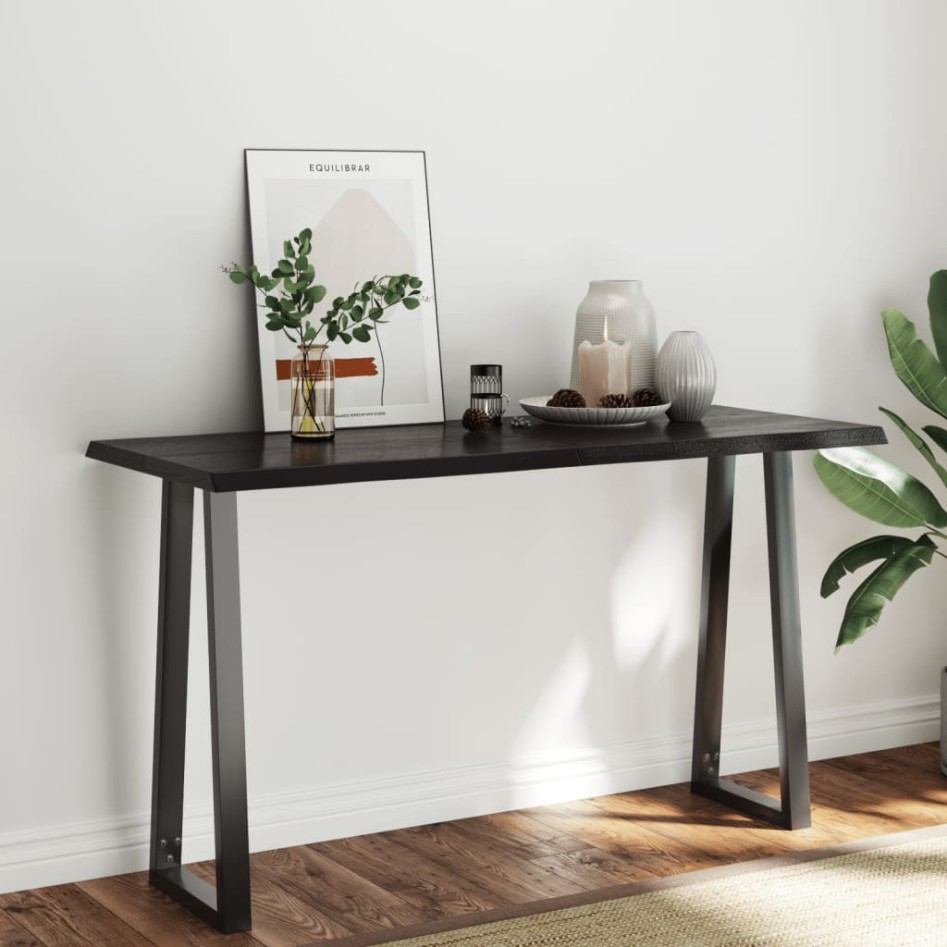 Tablero mesa madera tratada borde vivo marrón 140x60x(2-4)