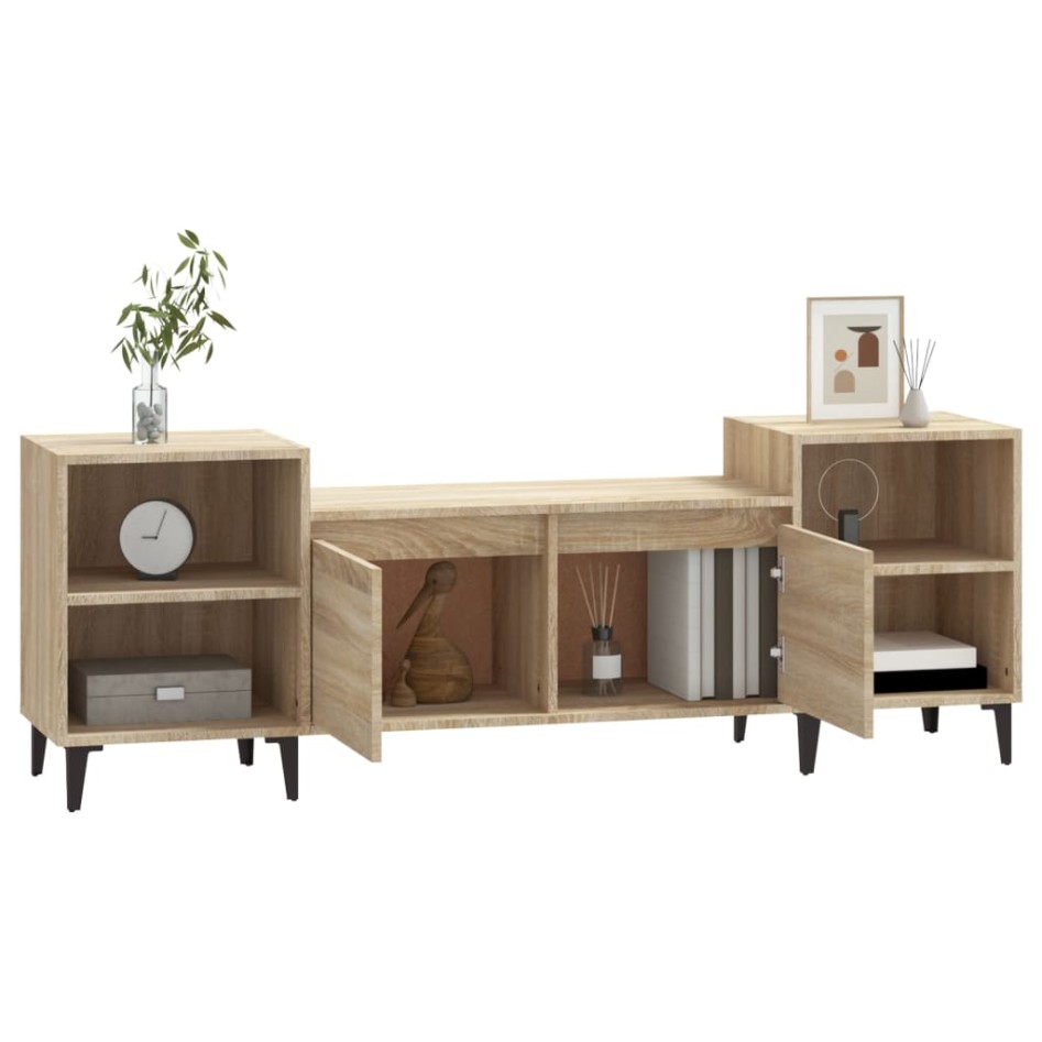 Mueble para TV madera contrachapada roble Sonoma 160x35x55