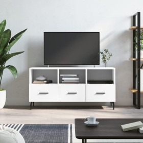 Mueble de TV madera de ingeniería blanco 102x36x50