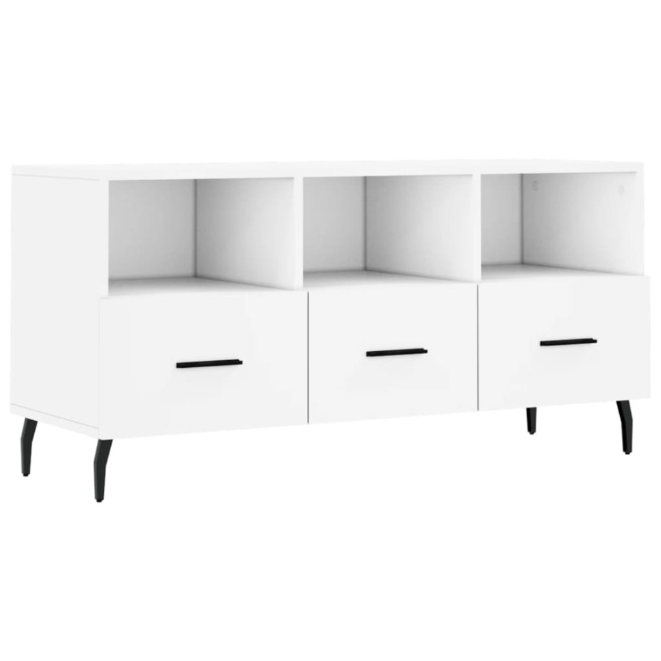 Mueble de TV madera de ingeniería blanco 102x36x50
