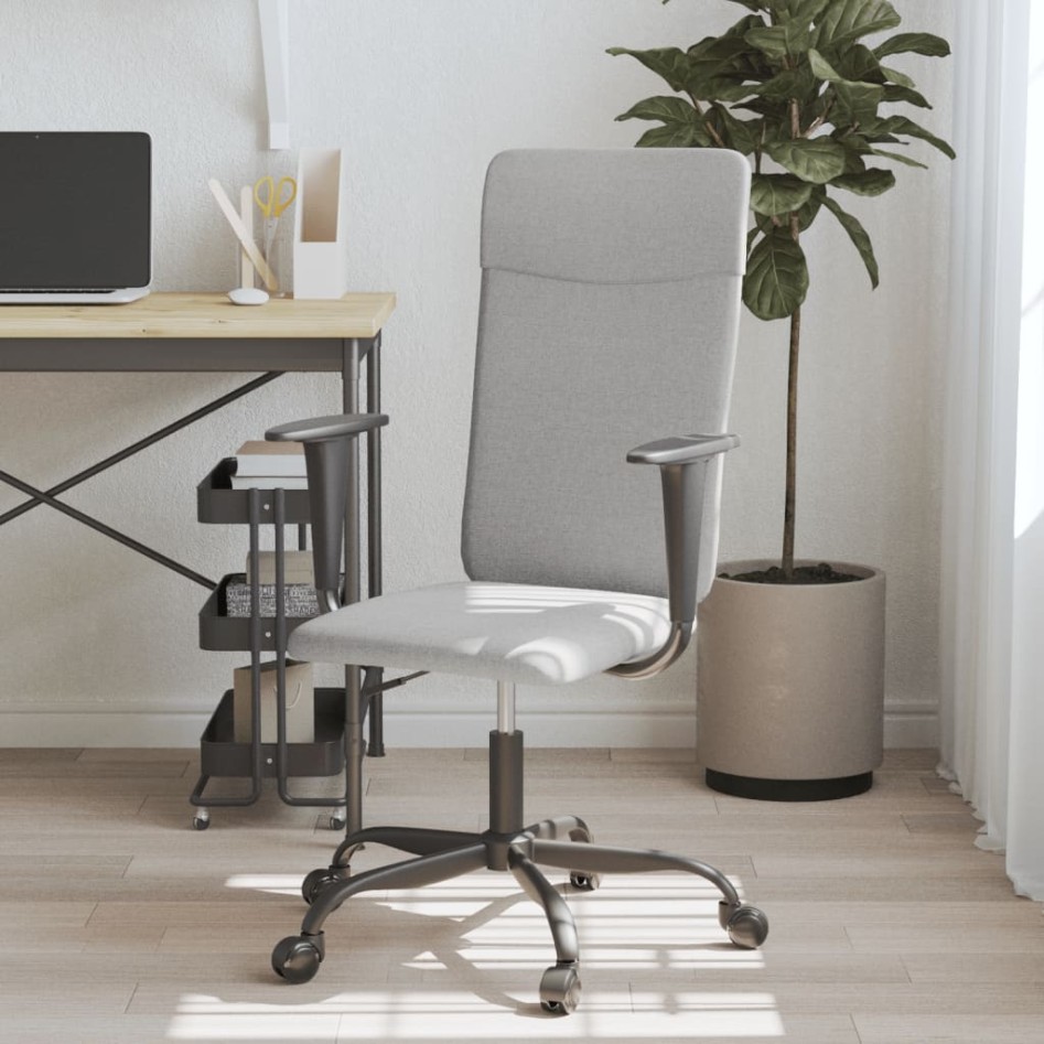 Silla de oficina altura ajustable tela gris