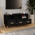 Mueble de TV madera contrachapada negro 102x36x50