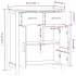 Aparador de madera contrachapada blanco 62x38x75