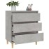 Aparador de madera contrachapada gris hormigón 60x35x70