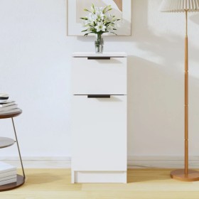 Aparador de madera contrachapada blanco brillante 30x30x70