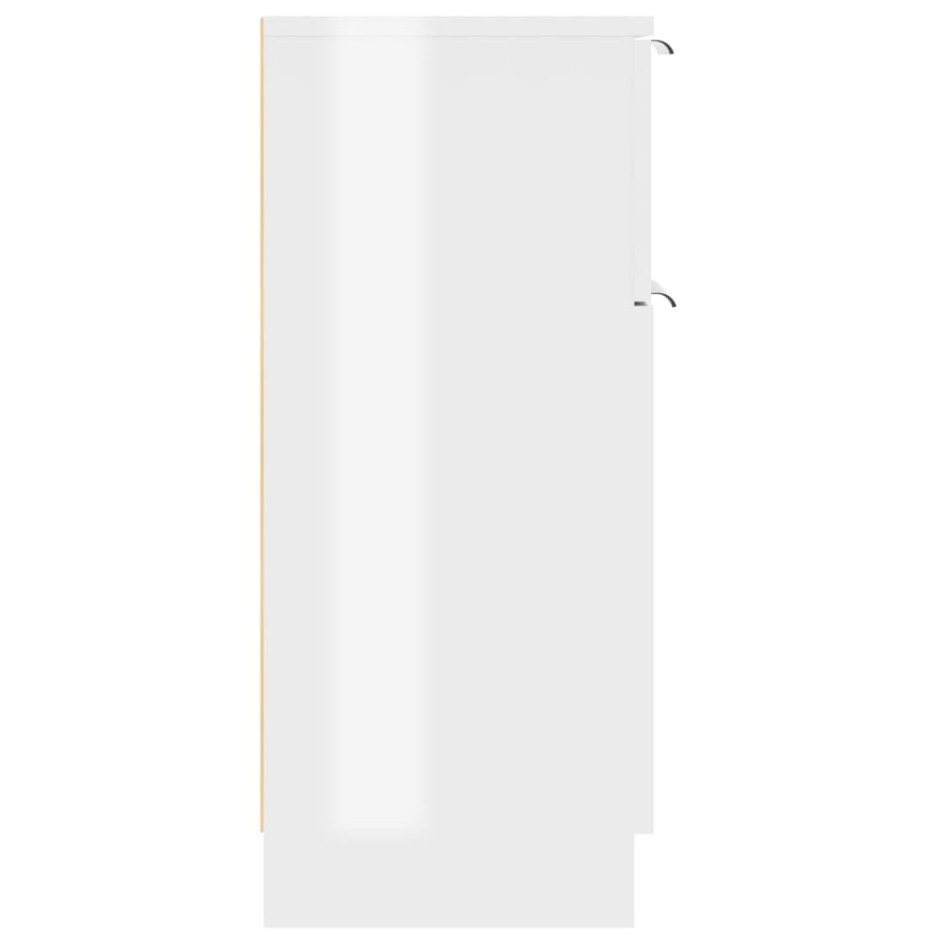 Aparador de madera contrachapada blanco brillante 30x30x70