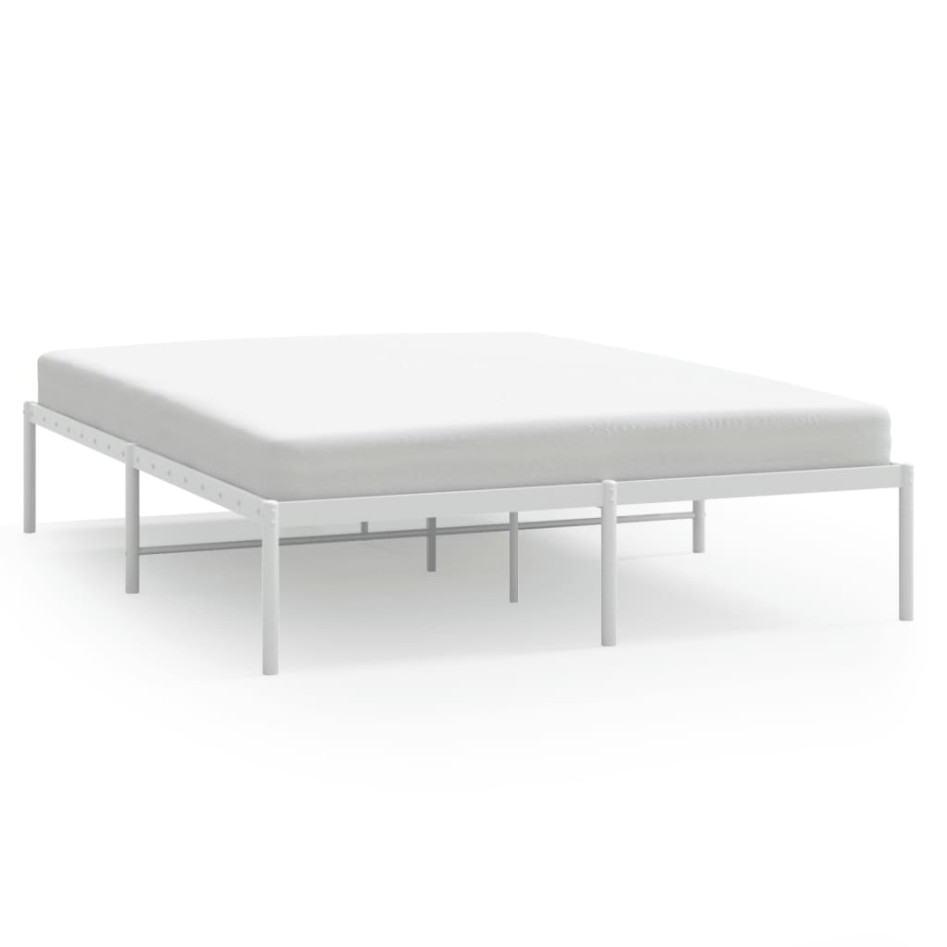 Estructura de cama sin colchón metal blanco 140x190