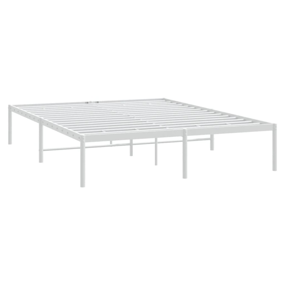 Estructura de cama sin colchón metal blanco 140x190