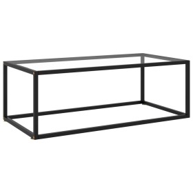 Mesa de centro negra con vidrio templado 100x50x35