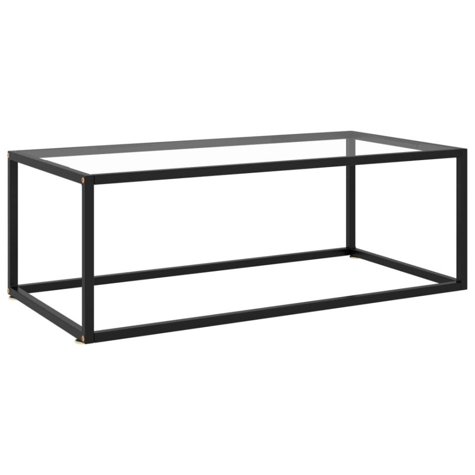 Mesa de centro negra con vidrio templado 100x50x35