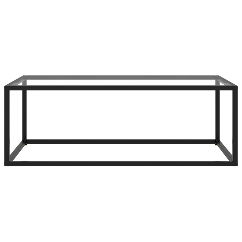 Mesa de centro negra con vidrio templado 100x50x35