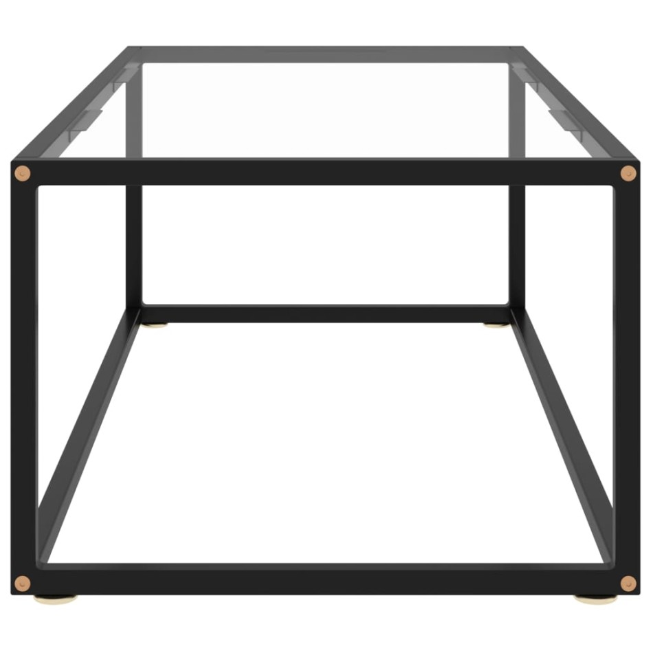 Mesa de centro negra con vidrio templado 100x50x35