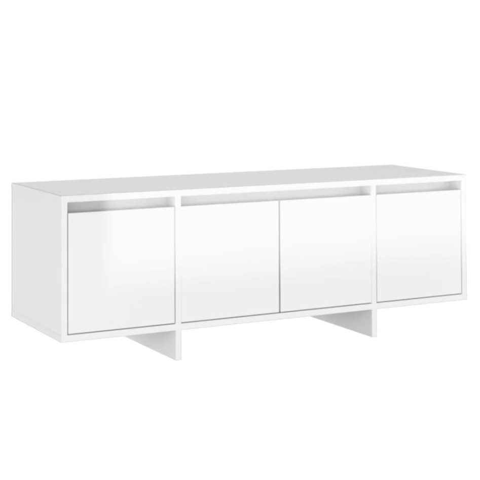 Mueble de TV madera contrachapada blanco brillo 120x30x40,5