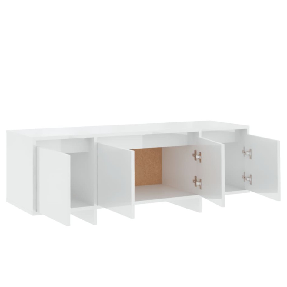 Mueble de TV madera contrachapada blanco brillo 120x30x40,5