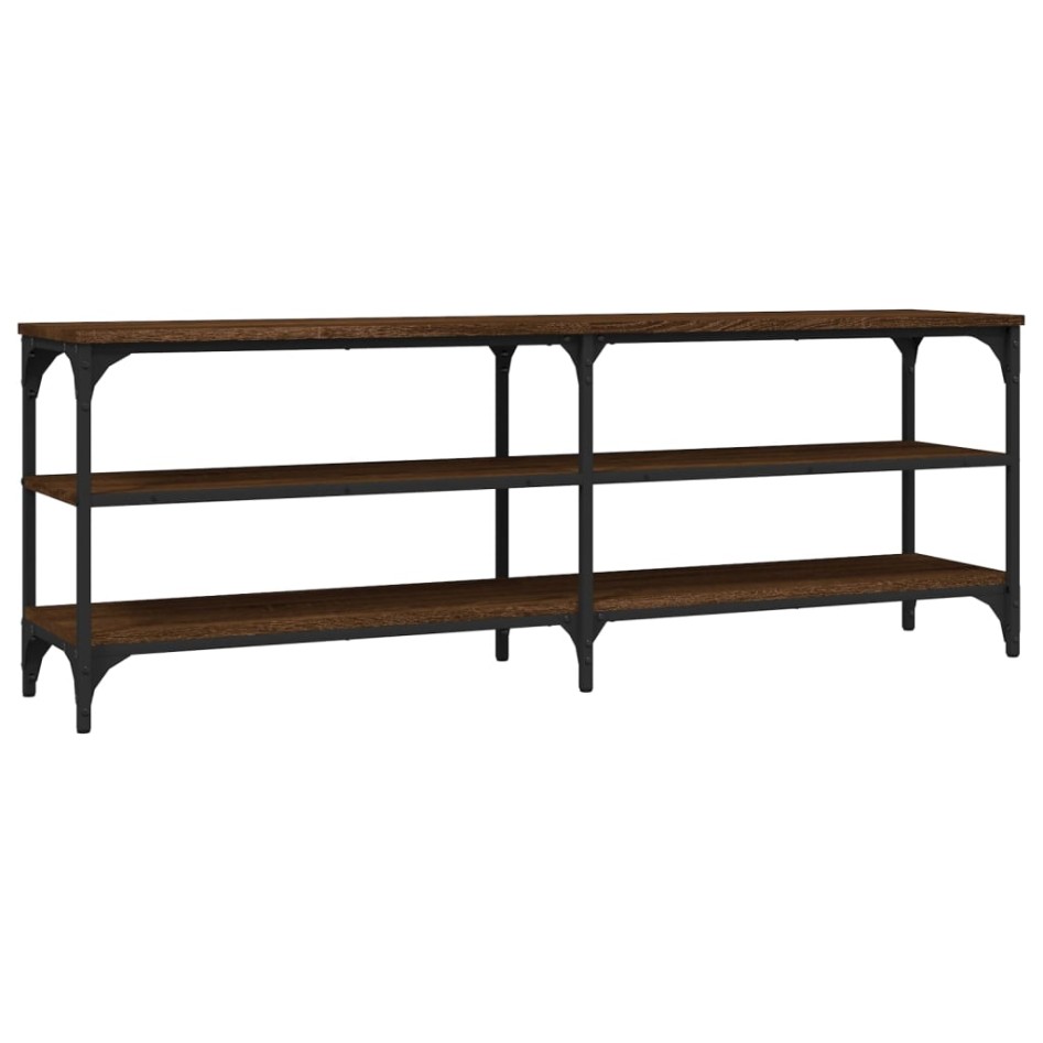 Mueble de TV madera contrachapada marrón roble 140x30x50