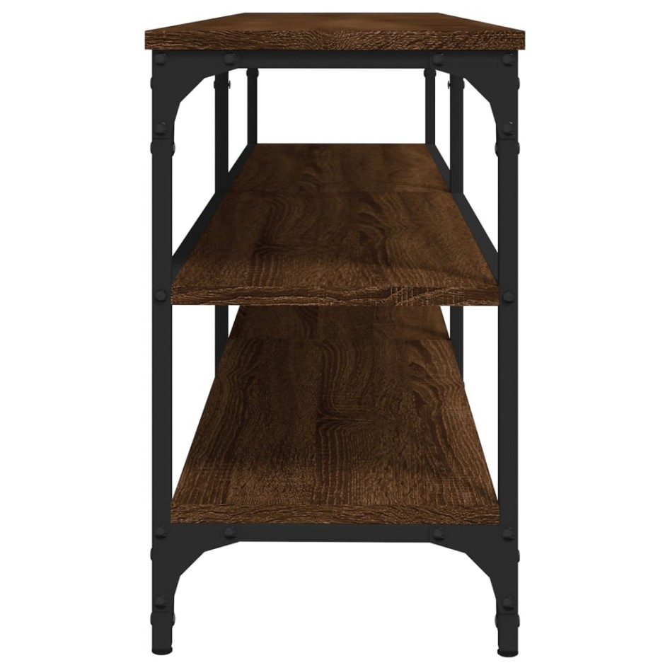 Mueble de TV madera contrachapada marrón roble 140x30x50