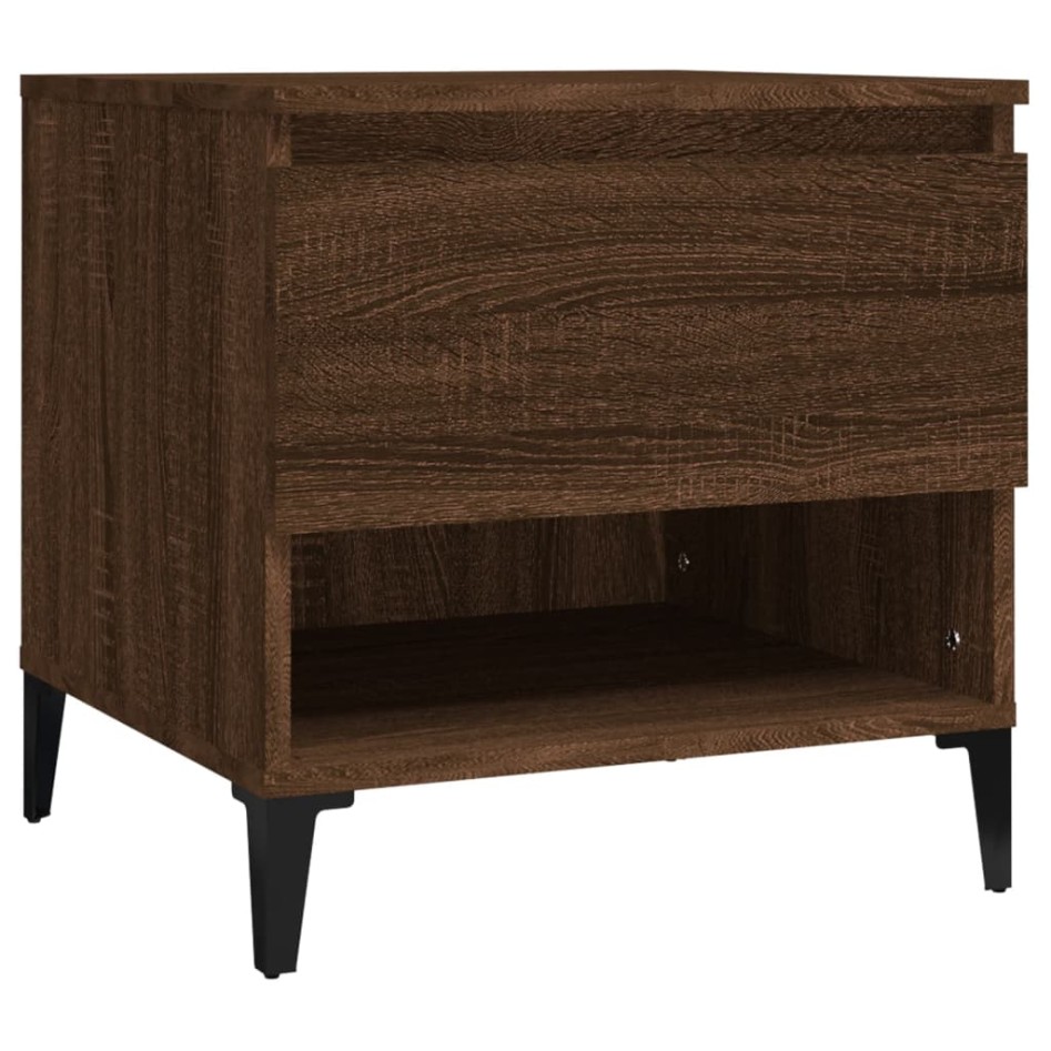 Mesa auxiliar madera contrachapada roble marrón 50x46x50