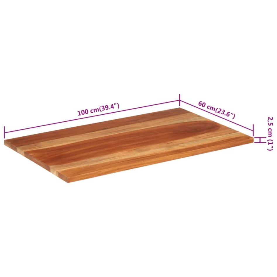 Tablero de mesa madera maciza de acacia 25-27 mm 60x100