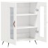 Aparador de madera contrachapada blanco brillante 69,5x34x90
