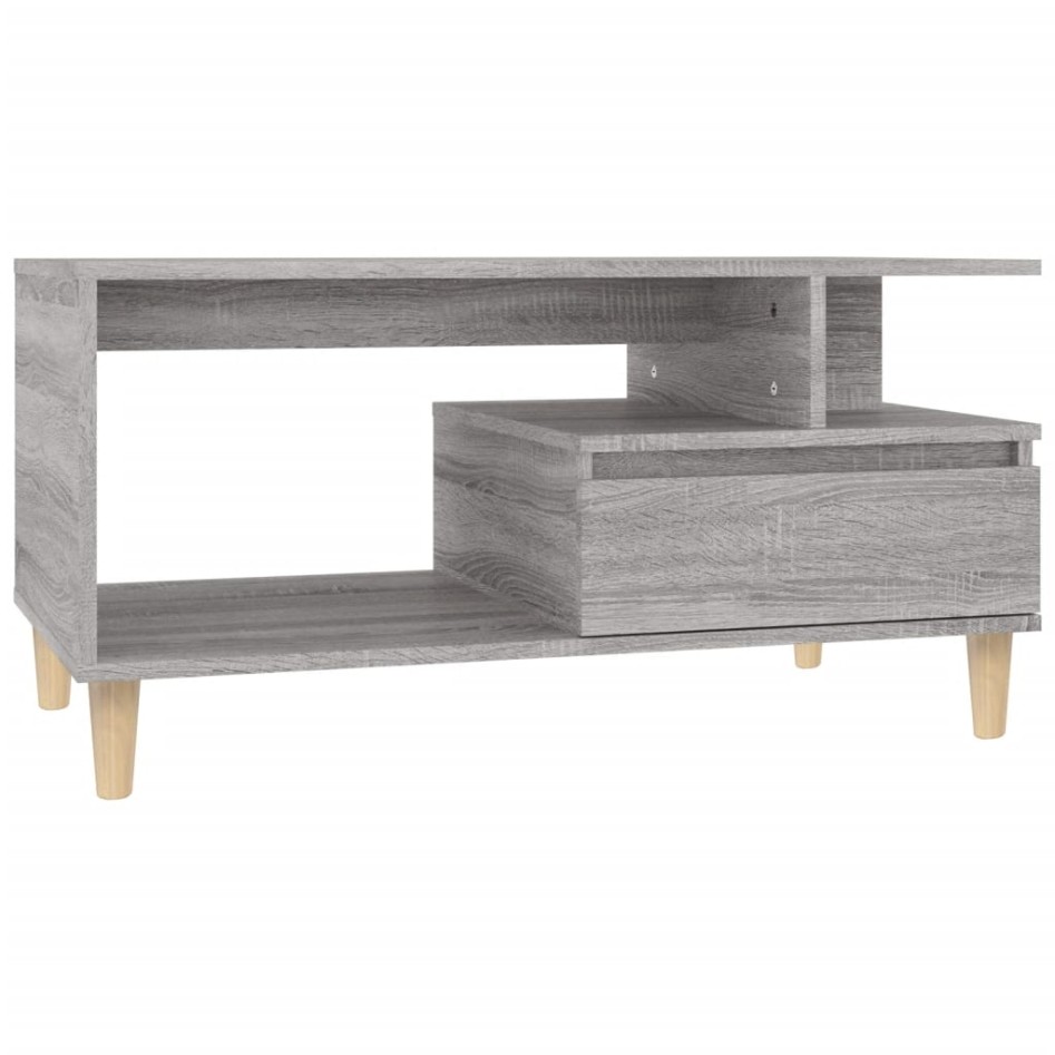 Mesa de centro madera contrachapada gris Sonoma 90x49x45