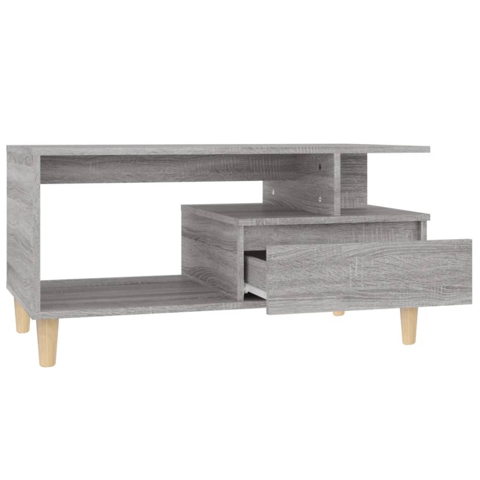Mesa de centro madera contrachapada gris Sonoma 90x49x45