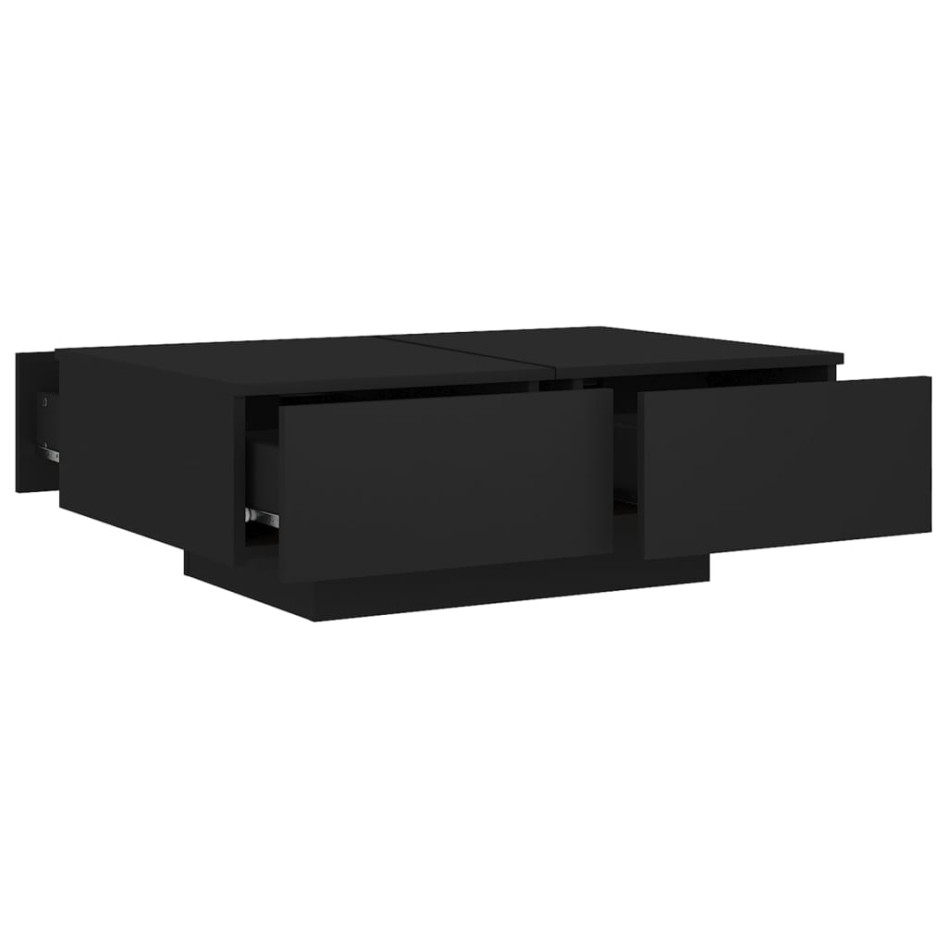 Mesa de centro madera contrachapada negro 90x60x31
