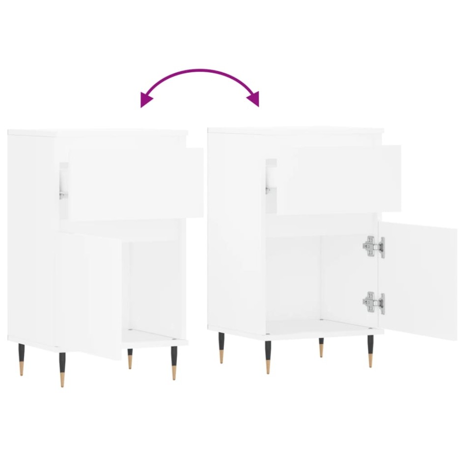 Aparadores 2 uds madera de ingeniería blanco 40x35x70