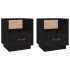 Mesitas de noche 2 uds madera maciza de pino negro 40x34x45