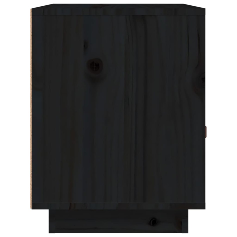 Mesitas de noche 2 uds madera maciza de pino negro 40x34x45