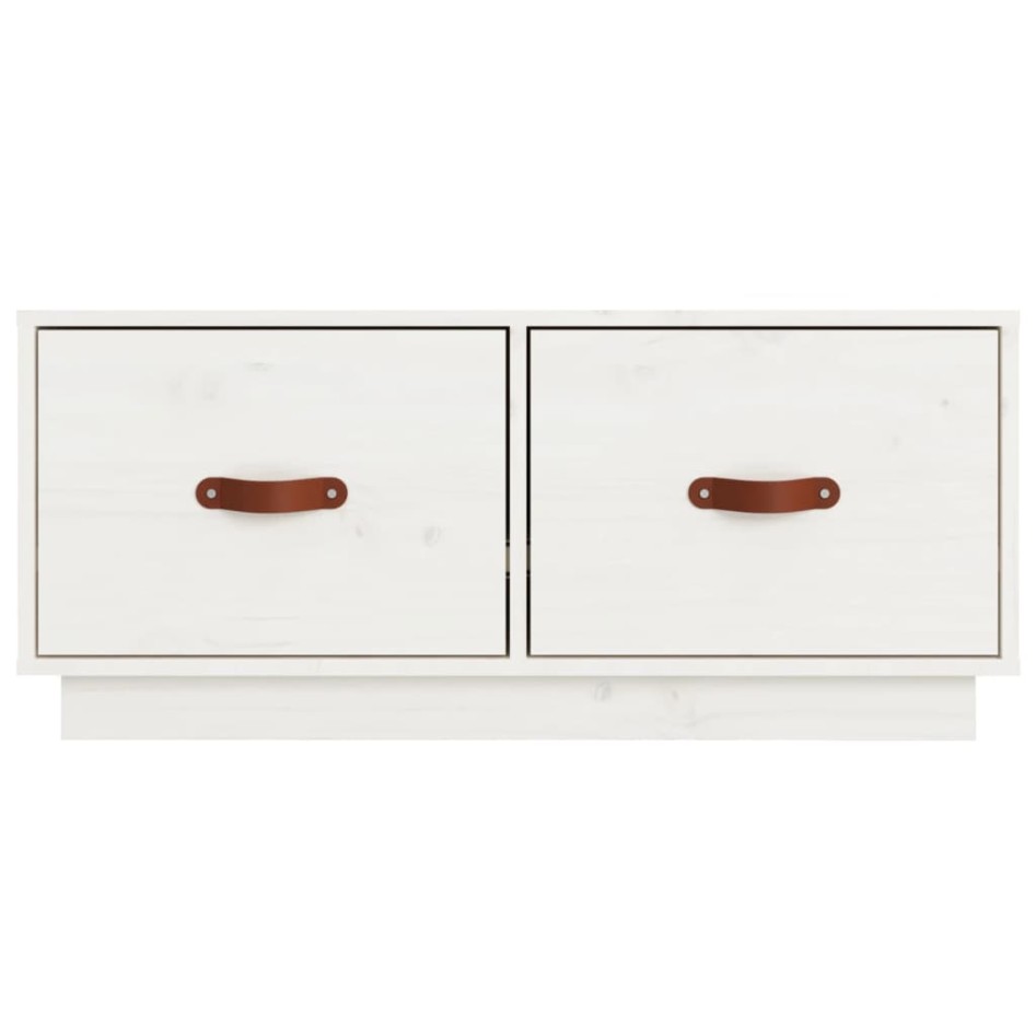 Mueble de TV de madera maciza de pino blanco 80x34x35