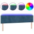 Cabecero con LED de terciopelo azul oscuro 180x5x78/88