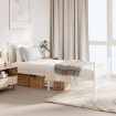 Estructura cama sin colchón con estribo metal blanco 75x190 cm