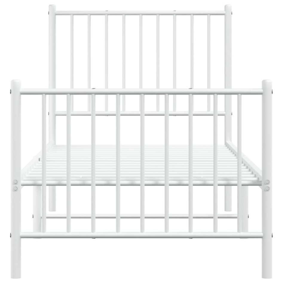 Estructura cama sin colchón con estribo metal blanco 75x190