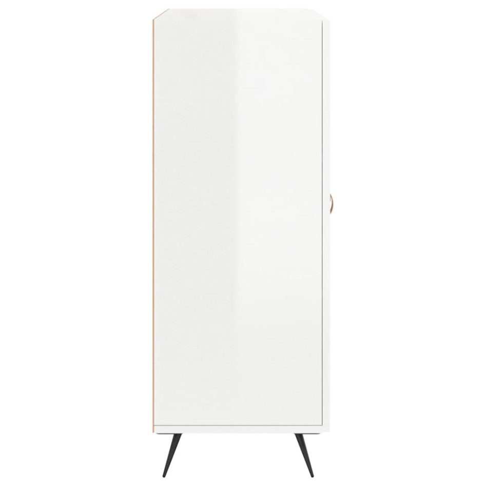 Aparador de madera contrachapada blanco brillante 69,5x34x90