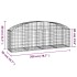 Cesta de gaviones forma arco hierro galvanizado 200x50x60/80