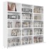 Estantería CD madera contrachapada blanco brillo 102x23x89,5