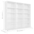 Estantería CD madera contrachapada blanco brillo 102x23x89,5