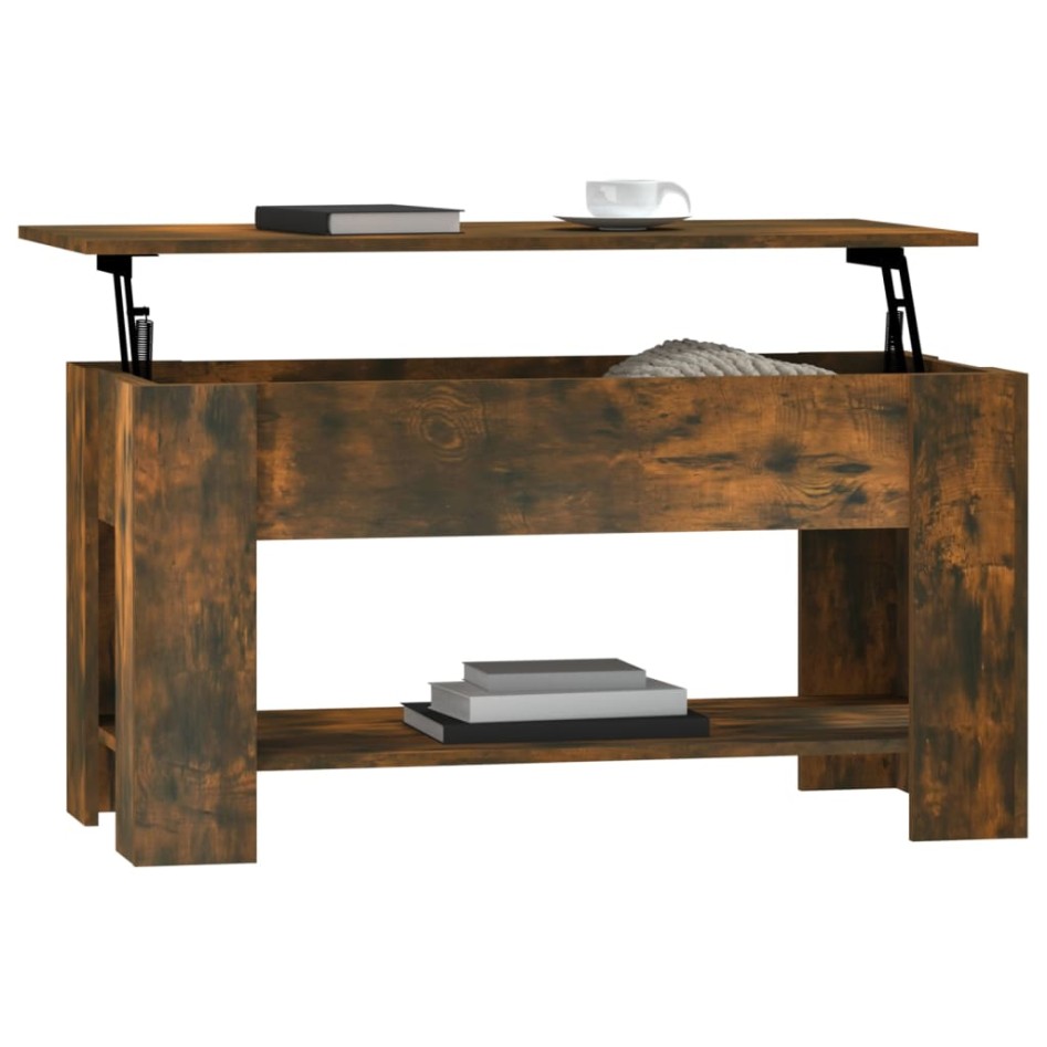 Mesa de centro madera de ingeniería roble ahumado 101x49x52