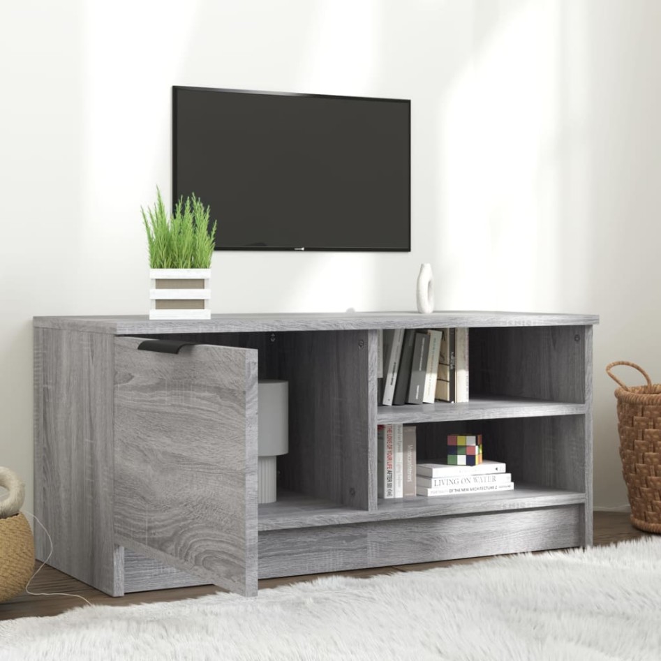 Mueble para TV madera contrachapada gris Sonoma 80x35x36,5
