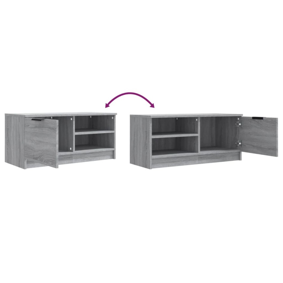 Mueble para TV madera contrachapada gris Sonoma 80x35x36,5