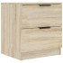 Mesita de noche 2 uds madera contrachapada color roble