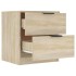 Mesita de noche 2 uds madera contrachapada color roble