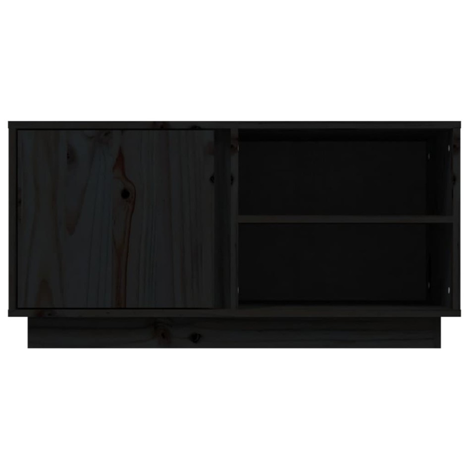 Mueble de TV madera maciza de pino negro 80x35x40,5