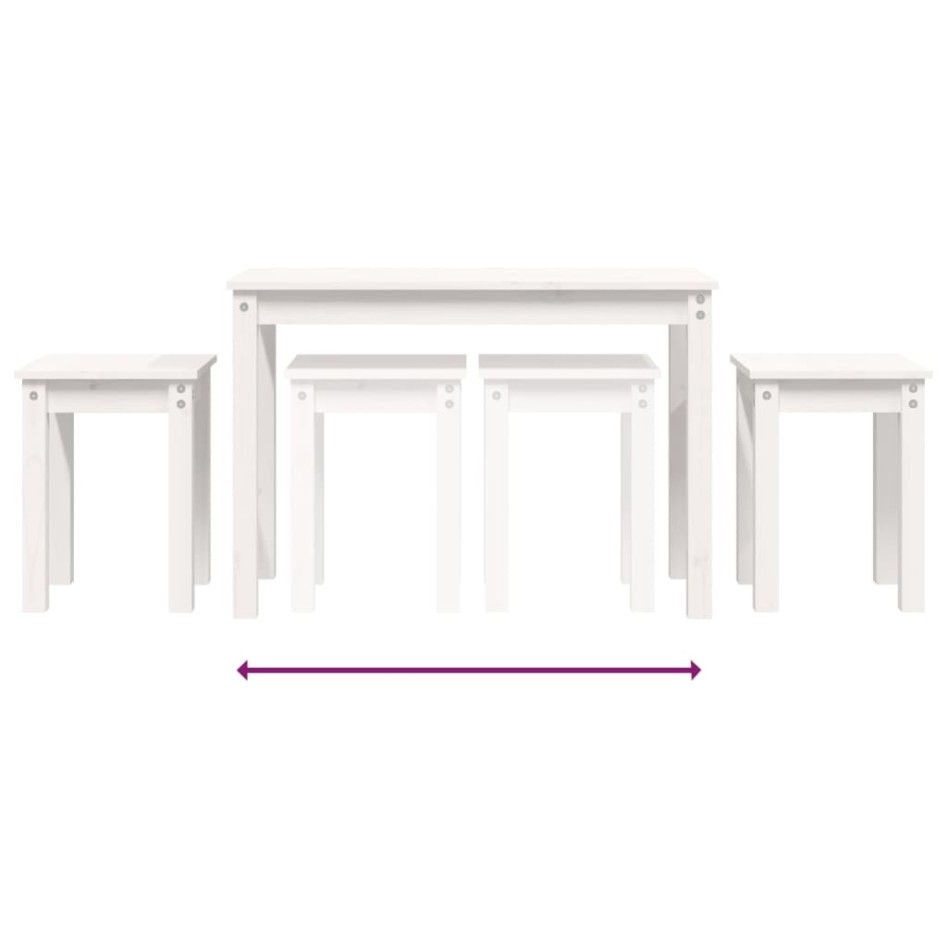 Mesas apilables 3 piezas madera maciza de pino