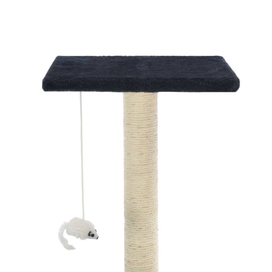 Rascador para gatos poste de sisal 95 cm azul