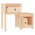 Mesita de noche madera maciza de pino 79,5x38x65,5