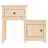 Mesita de noche madera maciza de pino 79,5x38x65,5