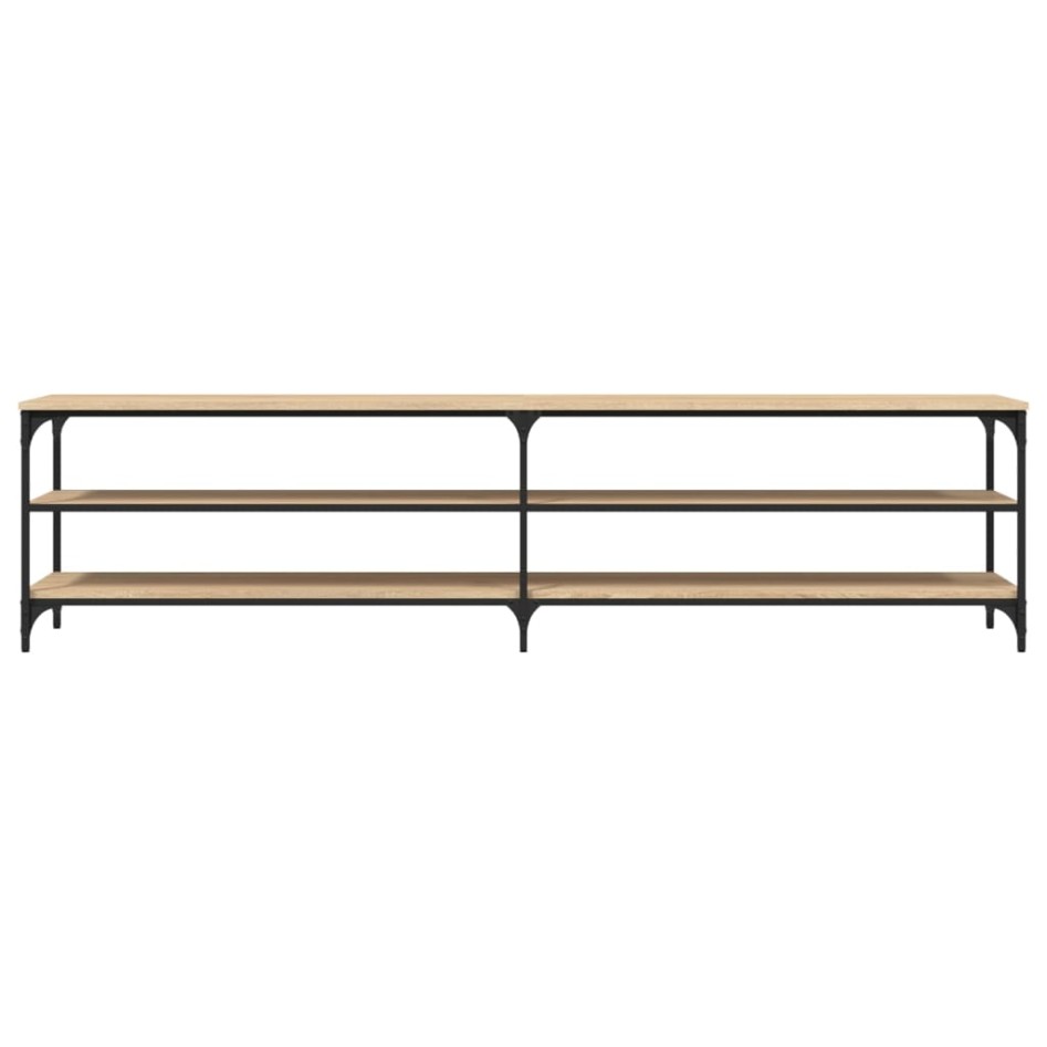 Mueble TV metal y madera contrachapada roble Sonoma