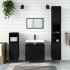 Armario de baño madera contrachapada negro 30x30x190