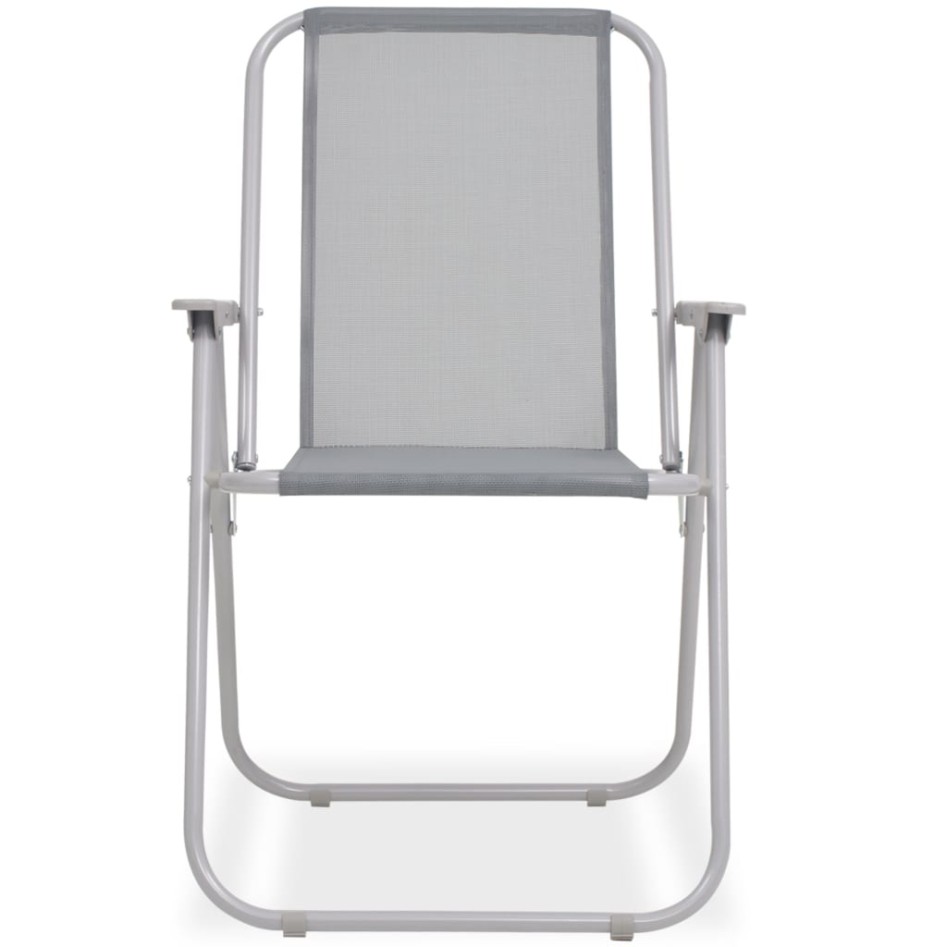 Juego de comedor de jardín 6 piezas acero y textilene